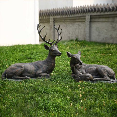 公園動物梅花鹿銅雕